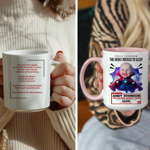 Personalized Baby Sorcerer Mug – Custom Dr. Strange Parody Gift for Mom | Add Baby Photo & Message